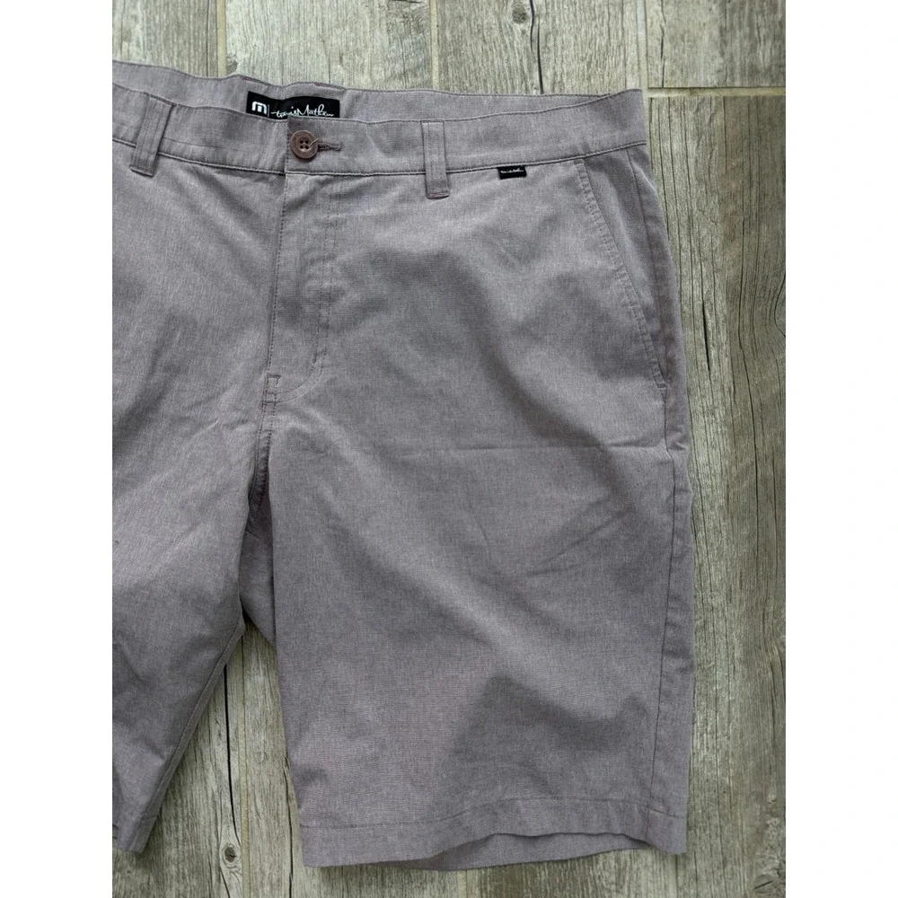 TravisMathew Beck Shorts Mens 38 Grey Excellent Heathered Performance Golf